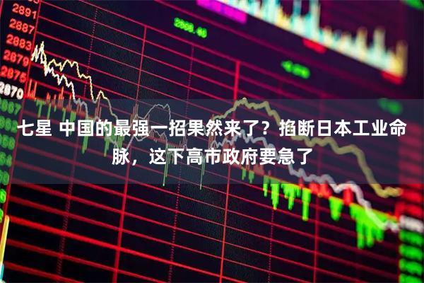 七星 中国的最强一招果然来了？掐断日本工业命脉，这下高市政府要急了