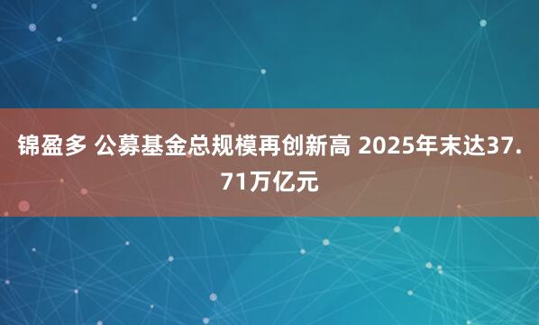 锦盈多 公募基金总规模再创新高 2025年末达37.71万亿元